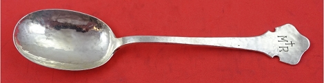 Teaspoon w/ slightly pointed handle tip w/ mono 